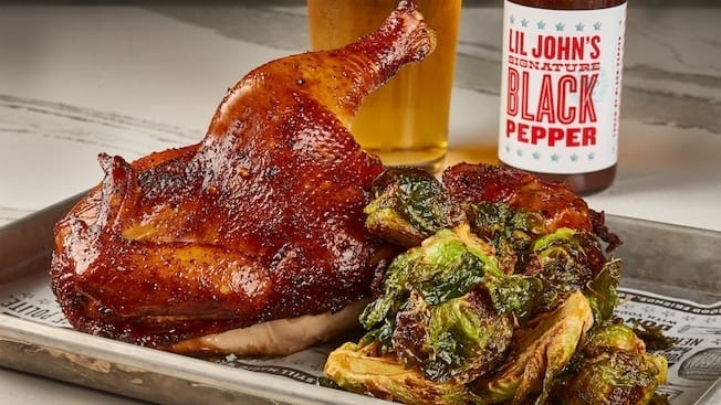 polite pig bbq chicken brussel sprouts beer 16x9